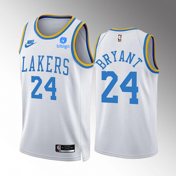 Men's White Los Angeles Lakers #24 Kobe Bryant 2022/23 Classic Edition Stitched Basketball Jersey